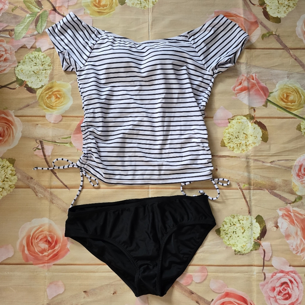 New! Striped Bikini Set
